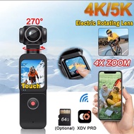 1.69" 4K/5K Ultra WIFI or Touch Screen Pocket Action Camera 270° Vlog Mini Sports Cam Helmet Travel 