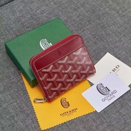 กระเป๋าสตางค์ Goyard Goyard แฟชั่นใหม่ของ Gao Yade Dompet Koin Dompet Koin สั้นสไตล์เดียวกันกระเป๋าสตางค์แบบมีซิปสั้น