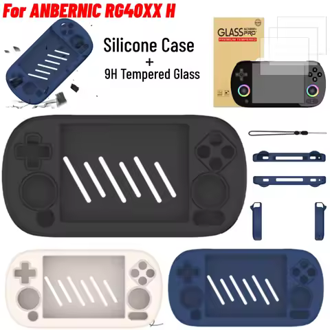 For ANBERNIC RG40XX H Game Console Silicone Case Shockproof Protector Shell Sleeve Lanyard for Anber