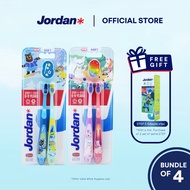 Jordan | Step 3 Kids Toothbrush | Age 6-9 Years | Soft Bristles (Bundle of 4)