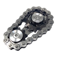 Bike Chain Gear Fidget Spinner, Double Gears Figity Spin Finger Stainless Steel, Figit Toy for Adult
