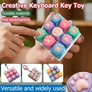 9 Keys Clicky Keyboard Keychain Keycap Fidget Toy Stress Relief Decompression Toys