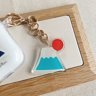 【自家設計】富士山(淺藍色) 壓克力掛飾/airpods鑰匙圈|姨姨插畫