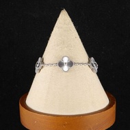 Vintage Alhambra 中號五花手鏈 镭射 新扣 18K白金 S-M碼 白金