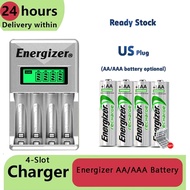 Energizer 1.2V AA/AAA Ni-Mh Rechargeable Battery 2450mah 900mah  Universal 4 Slots LCD Display Smart