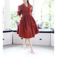 Dahye Cotton Dress in Teracotta