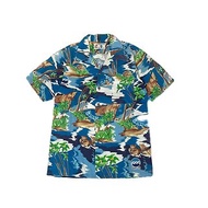 古著70s日本沖繩國際海洋博覽會標誌沙灘風情夏威夷襯衫