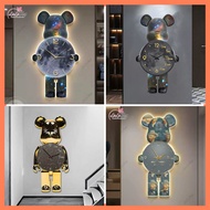 High-quality UV Crystal Mirror-Coated Wall Clock Bearbrick Modern 3d Living Room Decoration