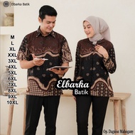 KATUN KEMEJA Elbarka Batik - Latest Jumbo Couple Batik Tops for Men and Women - Short Sleeve Shirts 