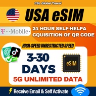 【CSL】USA eSIM | 3-30 Days | High Speed | UNLIMITED HOTSPOT GB | Travel SIM Card | 美国上网卡