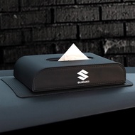 Car Supplies Leather PU Simple Tissue Box Cover Case Fit Suzuki Swift XL7 SX4 Alto Jimny GSX R150 gn