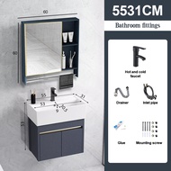 B5531 Aluminium Bathroom Cabinet Ceramic Sink cabinet with Mirror Box toilet wash basin Lavatory sin