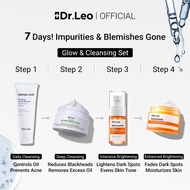 <4 Pcs Skincare Set>Dr.Leo Whitening 377 VC Serum+Dark Spot Niacinamide Brightening Moisturizer+Faci