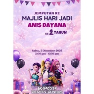 Kad Digital Hari Jadi KPOP Demon Hunters | Birthday Invitation | Ecard Hari Jadi (SIAP dalam 48 jam)