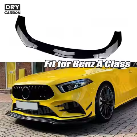 for Mercedes Benz A Class W177 A180 A200 A35 AMG 2019-2023 Front Bumper Chin Lip Spoiler Car BodyKit