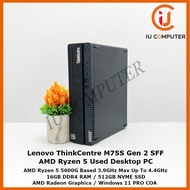 LENOVO THINKCENTRE M75S GEN 2 AMD RYZEN 5 5600G 16GB RAM 512GB NVME SSD USED DESKTOP PC