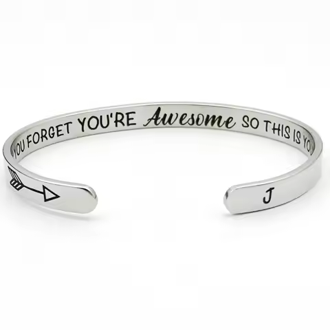 Sometimes You Forget You're Awesome Cuff Bangle for Women Gifts for Her Daughter Sister Best Friend 