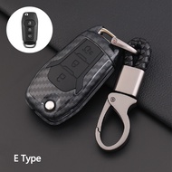 GTIOATO For Ford Key Cover Case Carbon Fiber Car Key Holder For Ford Ranger Mustang Ecosport Everest