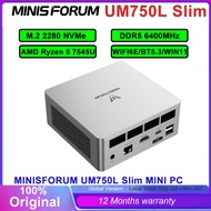 MINISFORUM UM750L Slim AMD Ryzen 5 7545U DDR5 6400MHz M.2 2280 NVMe SSD WIFI6E BT5.3 WIN11 MINI PC