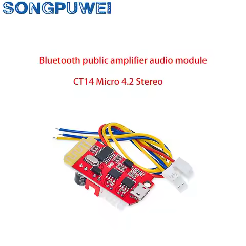 CT14 Micro 4.2 Stereo Bluetooth Power Amplifier Board Audio Module Class F 5W+5W with Charging DIY M