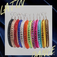 New Colorful Rhinestone Latin Dance Ear Clips Ear Hooks Large Circle Personality Matching Exaggerate