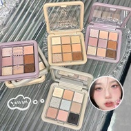 9-color Pumpkin Orange Brown Glitter Pearlescent Matte Shadow Eye Waterproof Jiugongge Z8H9