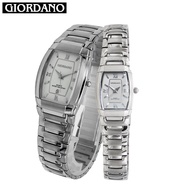 Giordano Elegance All Stainless Steel Tonneau Couple Watch 3229
