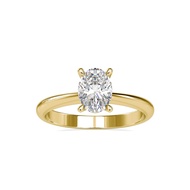 MRENITE 1ct 10K 14K Gold Solitaire Oval Cut Moissanite Engagement Ring for Women D Color Wedding Bri