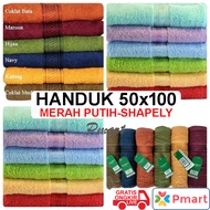 KATUN MERAH RED AND WHITE TOWEL 50x100 - MUTIA Towel MP 50x100 TOWEL/ 50x100 COTTON TOWEL/
