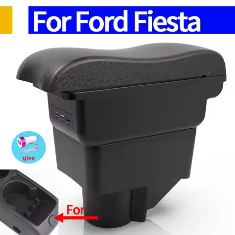 For Ford Fiesta Armrest Box For Ford Fiesta MK7 Car Armrest 2011-2019 Storage Box Interior Dedicated