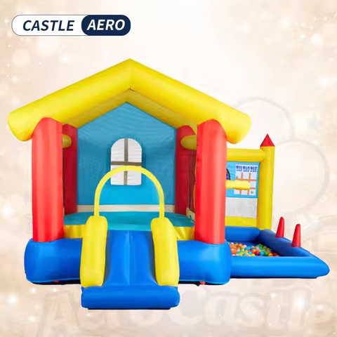 PVC Inflatable Bounce Castle Jumping Fun Kids Trampoline Foldable Small Indoor Outdoor Playhouse Bou