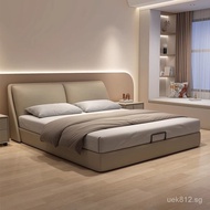 Leather Art Bed Storage Cream Style Wedding Bed Double Bed Small Apartment Genuine Leather Simple Ch