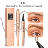 QIC 4-Claw Liquid Eyebrow Pencil – Waterproof & Smudge-proof – Natural 3D Hair-Like Strokes – Beginn