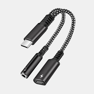 2 In 1 USB C To 3.5mm Headphone Jack Adapter Type C Charge Audio Aux Adaptor for Ipad Pro Samsung S2