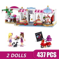 460PCS Compatible Lego friends Heartlake City Cupcake Cafe Building Blocks Toys for children girls boys gift DIY C6ND