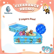 Clearance🔥 3 Layer Rectangle Kid Swimming Pool Out Door Swimming Pool Baby Swimming Pool