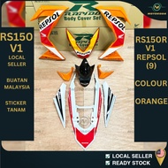 Rapido Cover Set Coverset Bodyset RS150R RS150 WINNER150 RS V1 V2 V3 REPSOL (10) ORANGE  Sticker Tanam