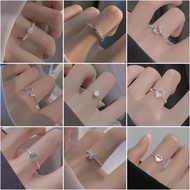 925 Silver Korean Female Simple Fashion Ring Swan Ring Crystal Ring