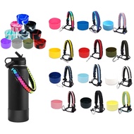 ⭐️HOT HydroFlask Boot Silicon Cover Aquaflask Accessories 32&amp;40 oz 12&amp;24oz Protective Bottom Non-Slip Aqua flask Tumbler Boot Sleeve Cover &amp; Paracord Handle Colored Cup Rope Set