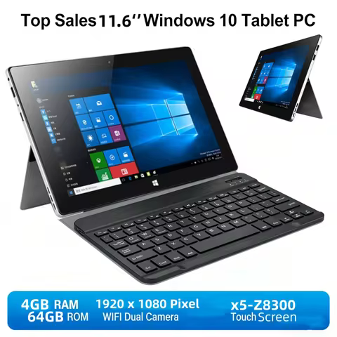 11.6 Inch 5S Windows 10 Full HD 64 Bit Tablet PC, Intel X5-Z8300 Quad Core, 4GB DDR3 RAM 64GB ROM, 1