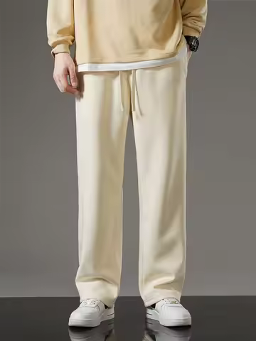 Men Baggy Trousers Fashion Sweatpants Drawstring Basketball Straight Baggy Jogging Wide Outdoors Cas