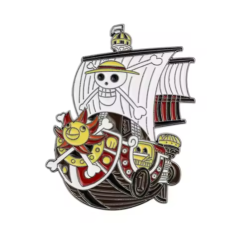 1 Pc Adventure Cartoon Brooch Classic Thousand Sunny Enamel Pin Metal Badge Jewelry Clothing Backpac