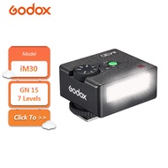 Godox iM30 6500K Mini Manual Camera Flash GN15 with 7 Power Levels 3.6s Recycle for Canon Sony zv1 S