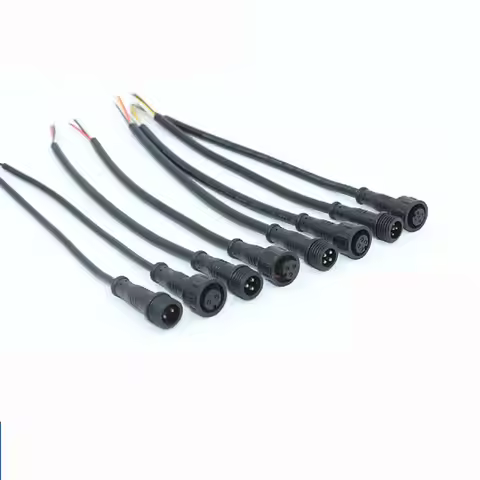 IP67 Male to Female Led Connector LED Light Connector 2Pin 3Pin 4Pin Black Cable LED Light Strips 20