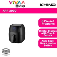Khind ARF3000 3.0L Air Fryer Digital Touch Sensor with 8 Cooking Programs + FREE CAKE BASKET