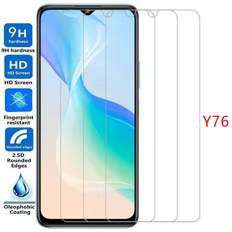 phone case for vivo y76 5g screen protector tempered glass on vivoy76 y 76 76y y765g back cover 360 