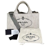 Prada 1BG642 帆布托特包，Canapa 托特包

PRADA Bianco（二手）