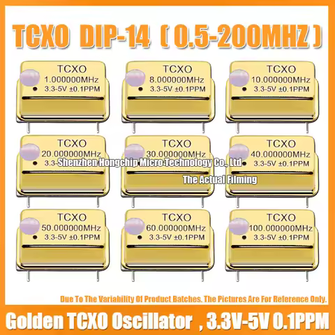 Gold Plated TCXO DIP-14 1M 8/10/16/20/24/25/30/32/40/48/60/100MHZ Golden Rectangular Temperature Com