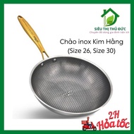 Honeycomb Anti-Stick Stainless Steel Pan For Gas Stove, Induction Hob (Size 26 30Cm) - Kim Hang Brand