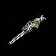 【劍與盾系列】列木尼亞水晶 緬甸金珀 石榴石 純銀墜 _ 希德